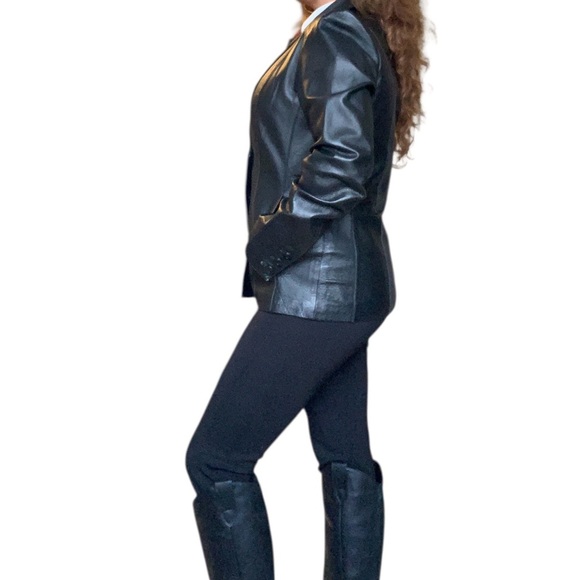 East 5 Classic Black Leather Women's blazer - Picture 13 of 15